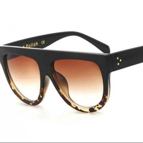 Flat Top Mirror Sun Glasses - Cat Eye Sunglasses