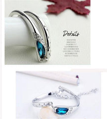 Fashion Silver Plated Crystal Chain Bracelet Women Charm Cuff Bangle New Jewelry